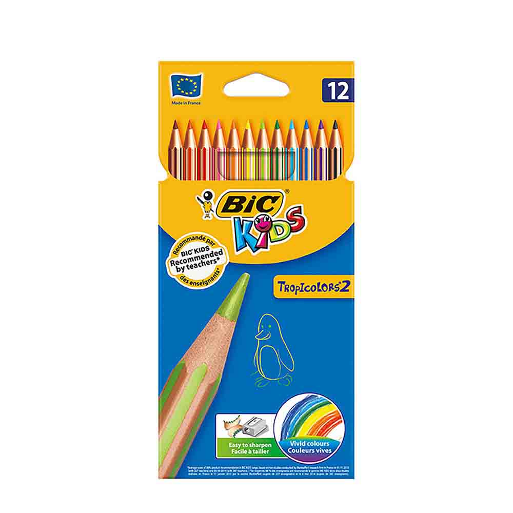 مداد رنگی 12تایی جعبه مقوایی بیک Bic